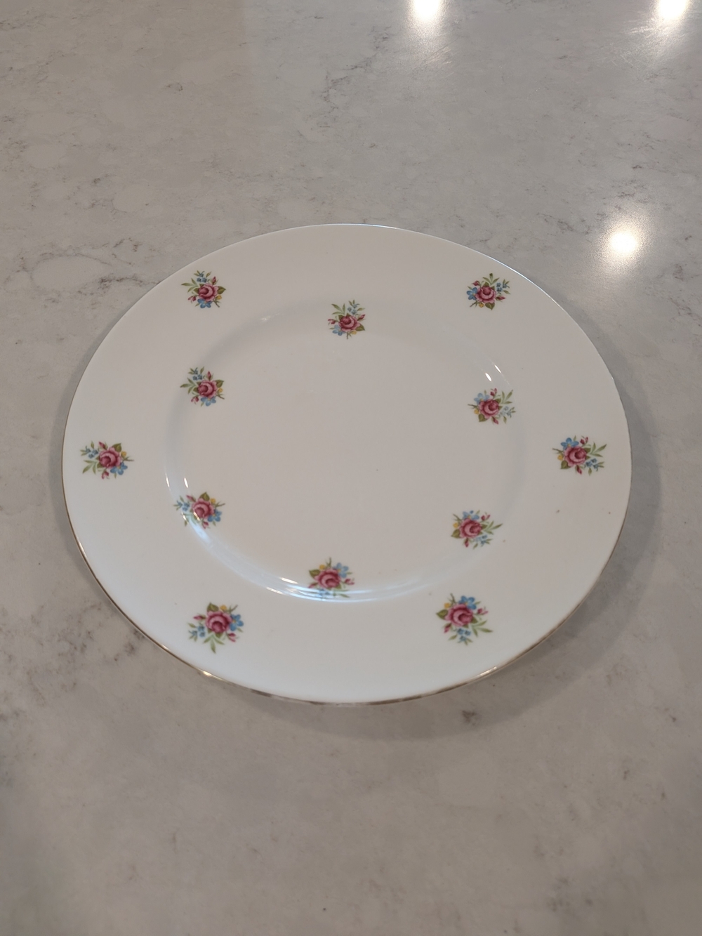 Vintage 1980s Fine Bone China Gold-Ri Plate 8.5" In Diameter- Staffordshire Engl